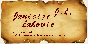 Janićije Laković vizit kartica